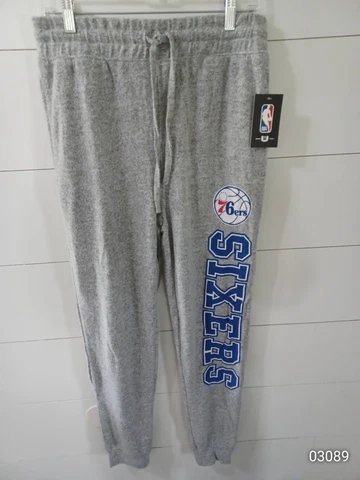 NWT NBA Medium Philadelphia 76ers Fan Sweat Pants in Gray Warm Up Sleepware Cover