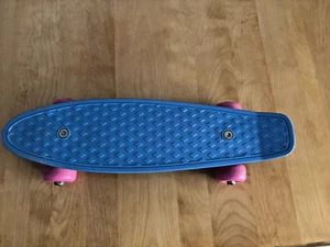 Skateboard Mini Cruiser Penny Style Board Kunststoff Deck für Kinder Teens (17") blau - Bild 1 von 5