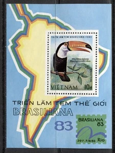VIETNAM 1983: BIRD - TOUCAN, BRASILIANA '83 STAMP EXPO, Sc1307 SOUVENIR SHEET  - Picture 1 of 1