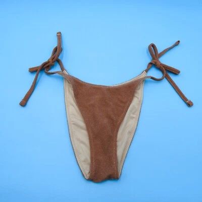Victorias Secret Medium Brown Shimmer Side Tie Brazilian Bikini Bottom Swimwear - Image 1 of 4
