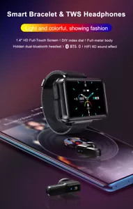 Smart Watch Bluetooth Grande Schermo Telefono Lettore Musica Fitness Frequenza Cuore Tracker - Foto 1 di 17