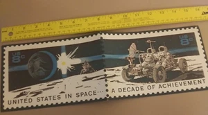 1971 Houston US In Space A Decade of Achievement 1st Day of Issue Folder Stamps - Picture 1 of 12