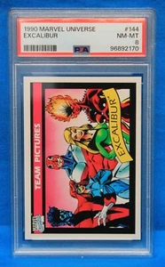 1990 MARVEL UNIVERSE # 144 EXCALIBUR PSA 8 NM-MT # 96892170 - Foto 1 di 2