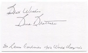 Buddy Blattner Signed 3x5 Index Card Autograph Baseball 1942 St Louis Cardinals - Picture 1 of 2