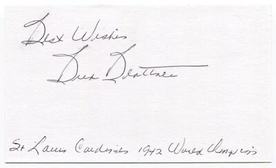 Buddy Blattner Signed 3x5 Index Card Autograph Baseball 1942 St Louis Cardinals - Image 1 of 2