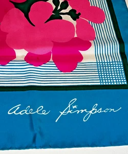 Vintage Designer Adele Simpson 100% Silk Banner Scarf  17 “ x 65 “ - Picture 1 of 7