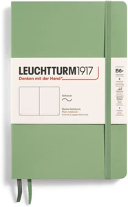 363935 Notebook Paperback (B6+), Softcover, 123 Numbered Pages, Sage, Plain - Picture 1 of 12