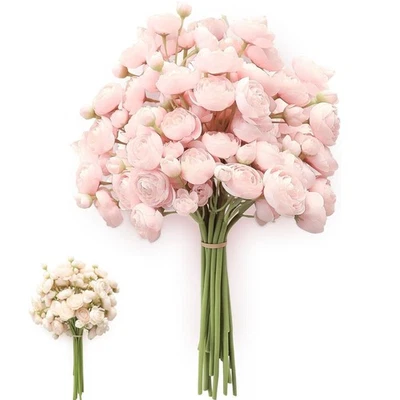 Ramos de novia de flores artificiales Ranunculus de 18 piezas de flores de relleno de boda falsas Foto 1 de 4