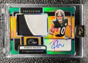 2024 Panini One Football Green Precision Rookie Patch Auto 323 Roman Wilson /40 - Picture 1 of 2