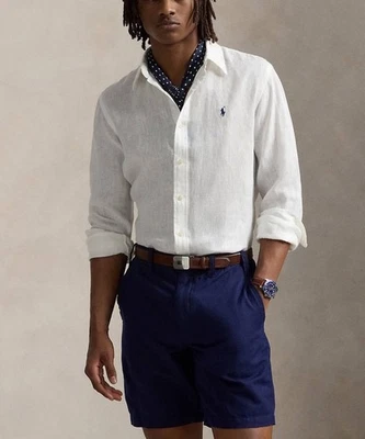 $138 Polo Ralph Lauren Men’s Classic Fit 100% Linen  Shirt White Size L - Image 1 of 4