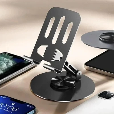 Adjustable Phone Tablet Stand for Desk 360° Rotate Metal Phone Holder - Image 1 of 4
