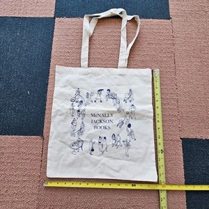 Borsa McNally Jackson Books cotone riutilizzabile Brooklyn New York 16"x15" Y4a - Foto 1 di 6