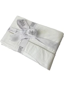 Piu Belle Queen Flat Sheet ONLY Piubelle 100% Cotton Bedding Portugal White NWOT - Picture 1 of 2