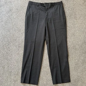 Armani Collezioni 36x30 Grigio Piatto Fronte Italia 100% Lana Vestito Pantalone Vintage - Foto 1 di 10