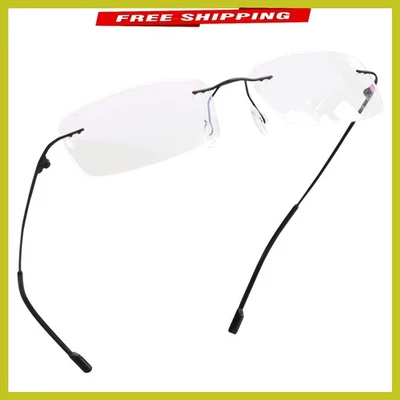 Стильные фильтрующие очки без оправы с синим светом — комфорт и ясность для использования в течение всего дня - Изображение 1 из 4