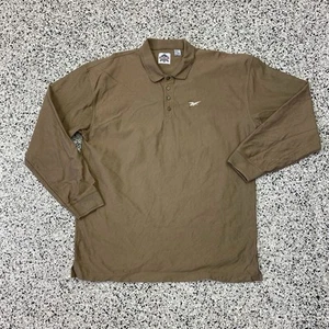 Vintage Reebok Golf 1/4 Button Brown Long Sleeve Shirt Logo SZ XXL - Picture 1 of 4