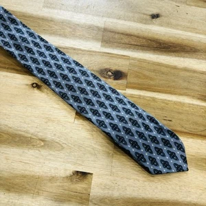 Vintage 40s 50s Brooke Cadwallader Hand-Inked Silk Skinny Tie Marshal Fields - Picture 1 of 5