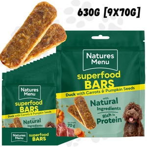 9x DUCK Natures Menu SUPERFOOD DOG TREATS BARS 630g | Air-Dried Protein Snacks - Picture 1 of 4