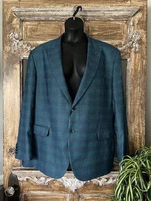 Casaco esportivo Steven Land Blazer 52R azul xadrez sandro entalhe superior lapela - Imagem 1 de 4