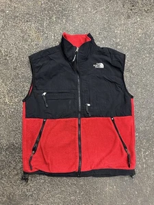 Vintage The North Face Denali Vest 90's Men Red Full Zip Fleece Made in USA M - Picture 1 of 7