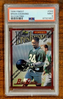 1996 FINEST BRIAN DAWKINS RC #344 W/COATING PSA 9  Rookie PHILADELPHIA EAGLES - Image 1 of 2