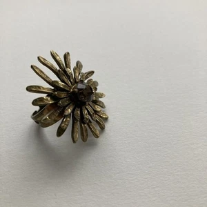 Mimco Ring Womens Flower Statement Jewellery Adjustable Gold Tone Gift - Picture 1 of 7