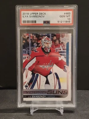 2018-19 Upper Deck Series 2 Young Guns Ilya Samsonov #463 RC PSA 10 GEM MINT - Image 1 of 2