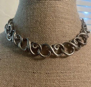 Vintage 80s Givenchy Collar Necklace  Chunky Retro Signed - Picture 1 of 9