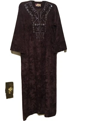 Vestido largo de pana con cuentas talla es 3X-Nuevo Foto 1 de 4