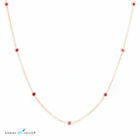 Collier by Barbara Menze 750/- Ros&#233;gold 16 rote + pinke Saphire 67 cm (22201)