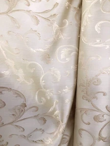 CHAMPAGNE Brocade Flower Floral Upholstery Drapery Fabric (110 in.) Sold BTY - Picture 1 of 6
