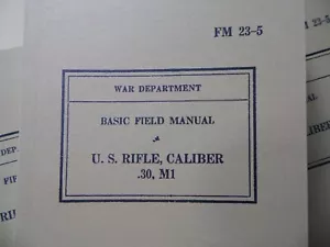 Field Manuals FM 23-5 M1 Garand reimpresión (101ª 82ª 1ª 29ª 4ª medalla reliquia) - Imagen 1 de 7