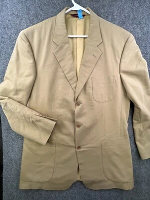 Костюм Samuelsohn Blazer мужской желтовато-коричневый 44L длинная шерсть хлопковая смесь куртка для взрослых - Изображение 1 из 4