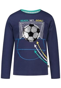 SALT AND PEPPER Shirt Fußball Wendepailletten true navy Gr.128/134 SOMMER 25 NEU - Bild 1 von 3