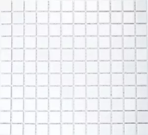 Piastrella mosaico ceramica bianco opaco piscina bagno WC cucina | 18-0111_f | 10 tappetini - Foto 1 di 9