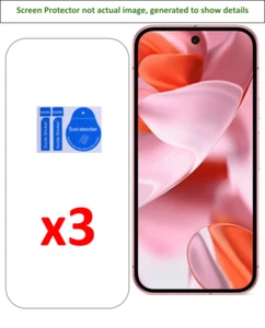 3x Google Pixel 9/9 Pro Screen Protector w/ cloth and installation stickers - Picture 1 of 3