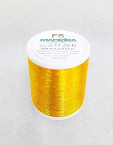 Madeira FS Zari Smooth Metallic Thread 1000 Mts , Shade - Gold - 5 - Picture 1 of 4