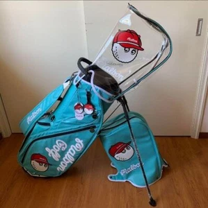 MALBON GOLF Caddy Bag BLUE pvc leather 3.6kg / Type 9 / A little bit dirty - Picture 1 of 9