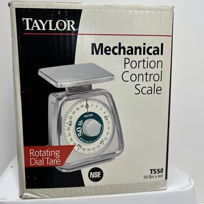 Escala de controle de porção analógica de aço inoxidável Taylor (50 libras) - Imagem 1 de 4