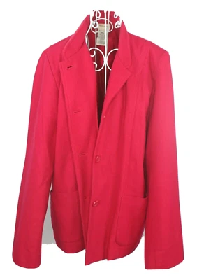 White Stag Womens Size Large Blazer Jacket Button Front Lined Shoulder Pads Red - Image 1 of 4