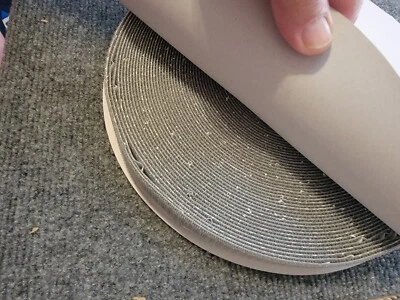 3/4" X 27.5 Yd Self Adhesive Back Stick GRAY Tape Hook & Loop    HOOK SIDE ONLY - Image 1 of 4