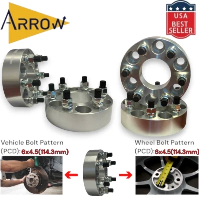 4 adaptadores espaciadores 6X4.5 (1.5" de espesor) M12X1.25 tacos aptos para: Nissan Frontier 2005-2024 Foto 1 de 3