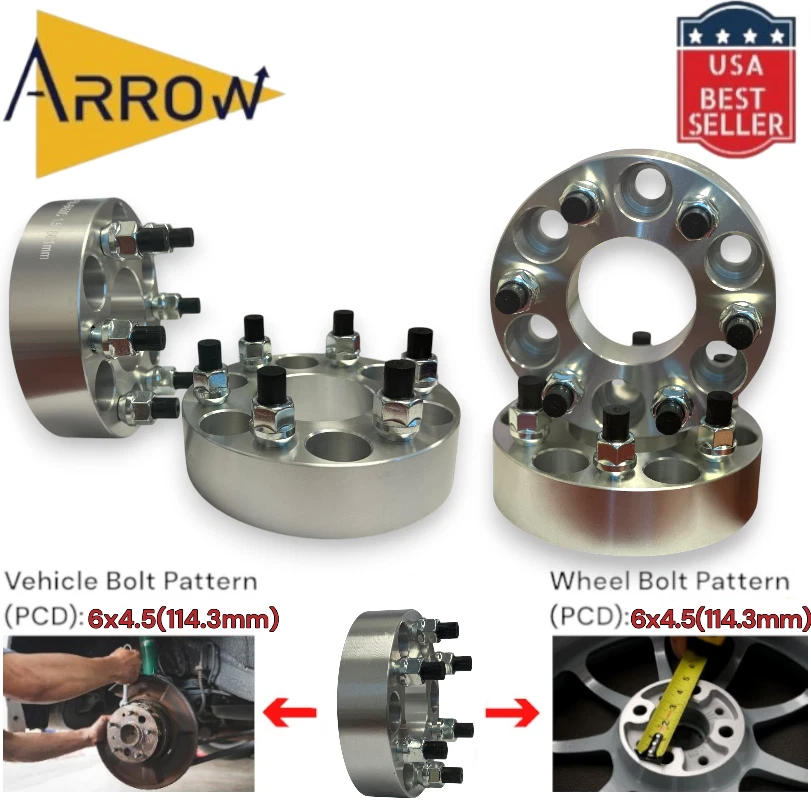 4 件装适配器间隔器 (6X4.5) 1.5 英寸厚 M12X1.25 螺钉适合探路者 (2005-2014) — 第 1/3 张图片