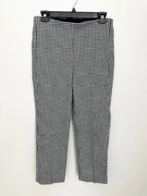 Chico's Womens Capris Pants Size 00 Black White Check Flat Front Straight Leg - Image 1 of 4