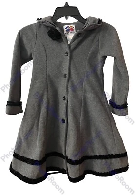 *GOOD LAD PETE'S PARTNER Niñas Elegante Abrigo Talla 6 Gris Polar Botón Frontal Rosa Foto 1 de 4