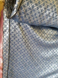 brocade fabric colour blue Grey Silver Shiny topquality 260cm 110inches wide - Picture 1 of 5