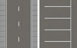O Scale Road and Straight Parking Lot Combination Model Train Scenery Sheets - Picture 1 of 4