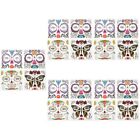  20 Sheets Party Stickers Halloween Face Tattoos for European and American
