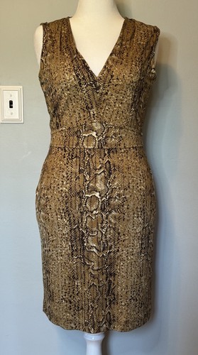 Abito medio senza maniche stampa serpente Tory Burch stampa seta