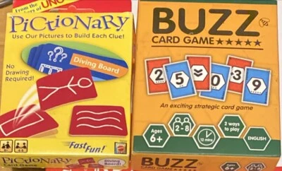 Assorted Card Games Complete Boxed (Pictionary Updated Buzz Pit Bezique) - Image 1 of 2